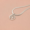 Stainless steel lucky tree necklace with U-shaped pendant on snake bones chain