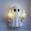 White modern ghost statue night lamp for Halloween decoration on a table