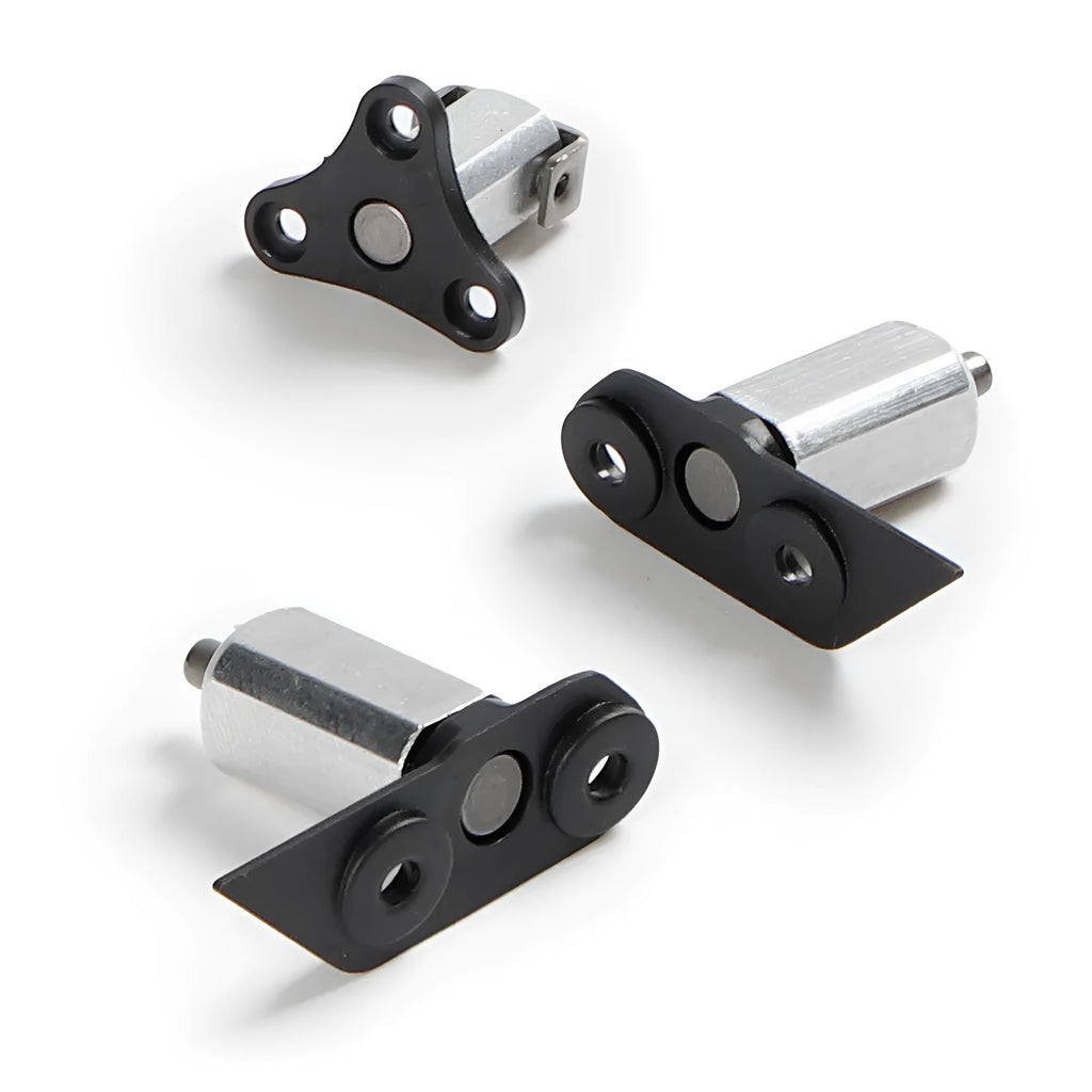 Drone accessory metal rotating shaft set showing front axle, right rear axle, and left rear axle components