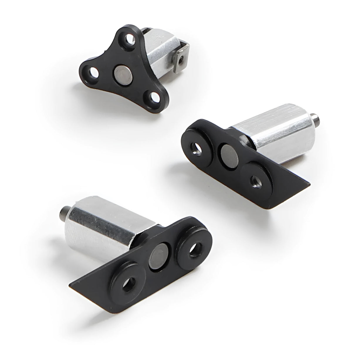 Drone accessory metal rotating shaft set showing front axle, right rear axle, and left rear axle components