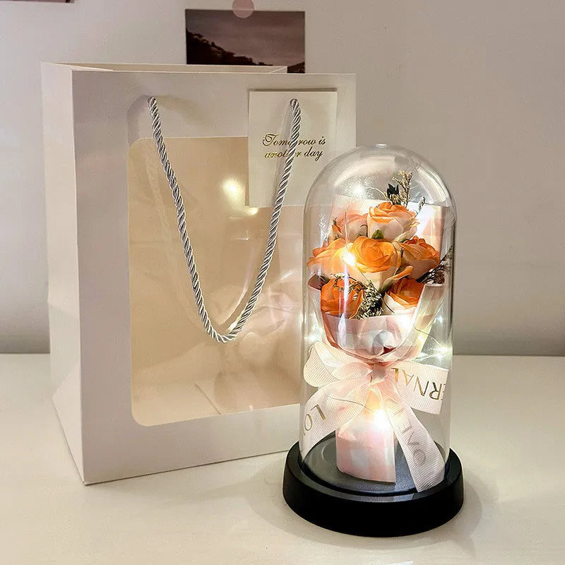 Bionic bouquet artificial flower gift in tote bag with eight colour options