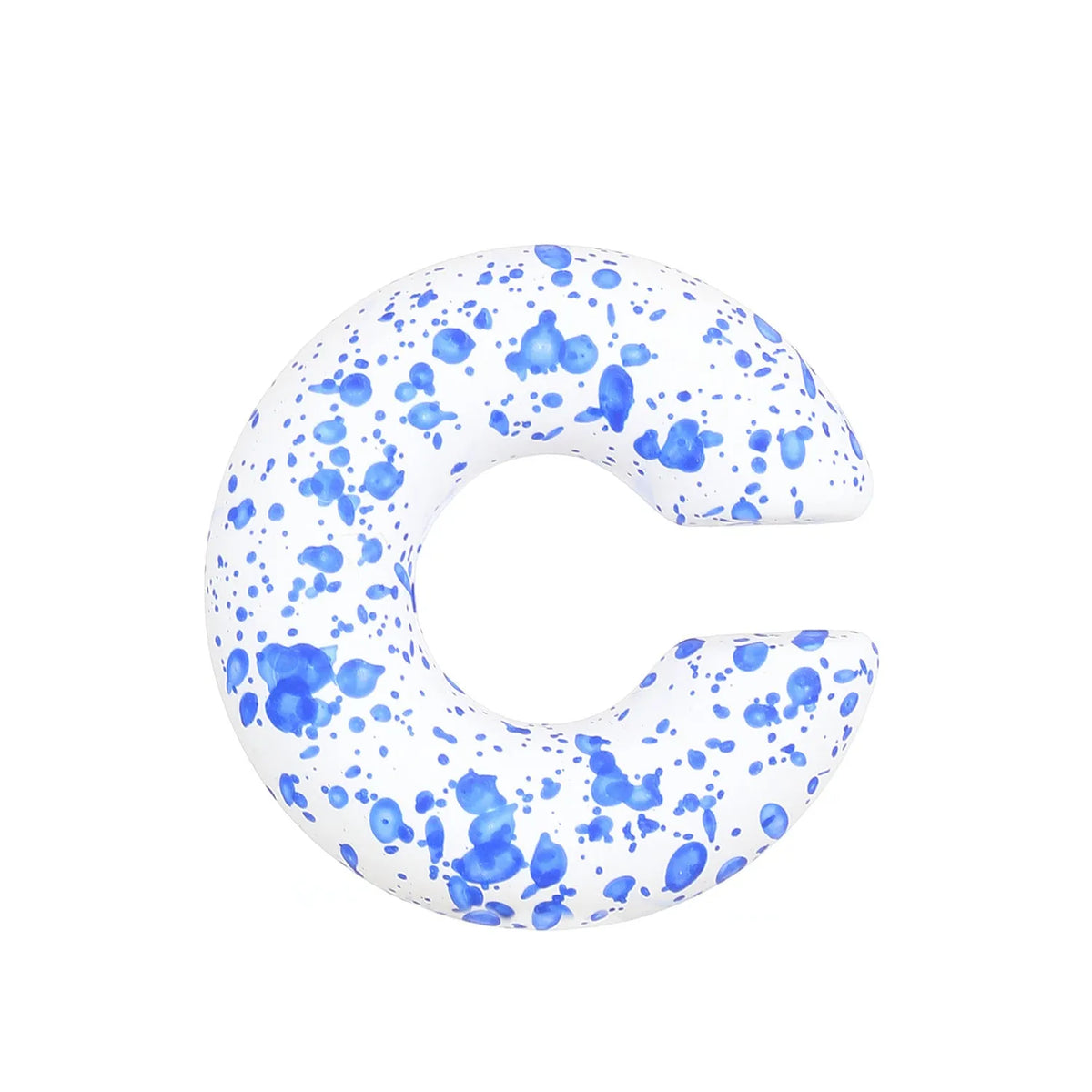 Geometric C-shaped matte clip-on earrings in multiple candy colours on a white background.