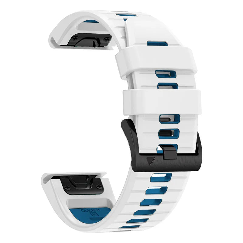 Two-tone quick release silicone watch strap for Garmin Fenix smartwatch