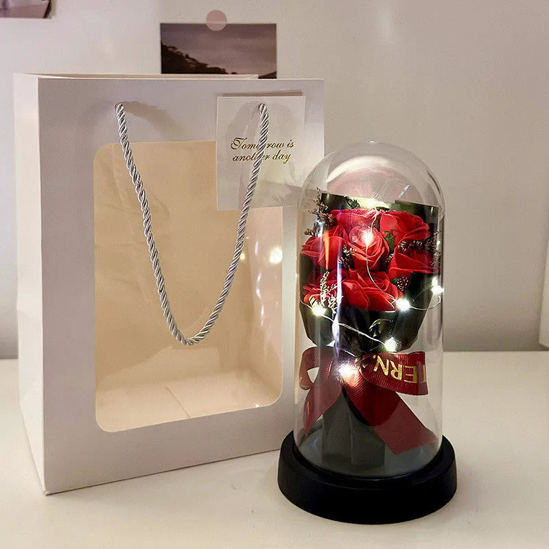 Bionic bouquet artificial flower gift in tote bag with eight colour options