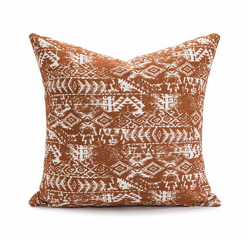 Solid colour pillow cushion on a sofa, showing 45x45cm square size with PP cotton filler.