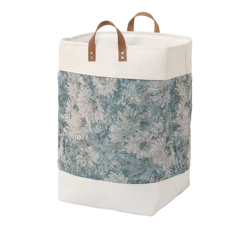 Rectangular fabric storage box with internal frame, shown in colourful bear pattern, dimensions 35cm by 35cm by 55cm.