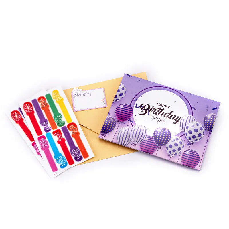 Light Music Blowing 3D cake greeting card with Chinese ink style and pop-up design