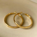 40mm diameter metal circle earrings in gold or silver electroplated finish
