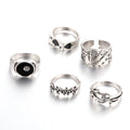 Black alloy ring with retro poker spade card design for women