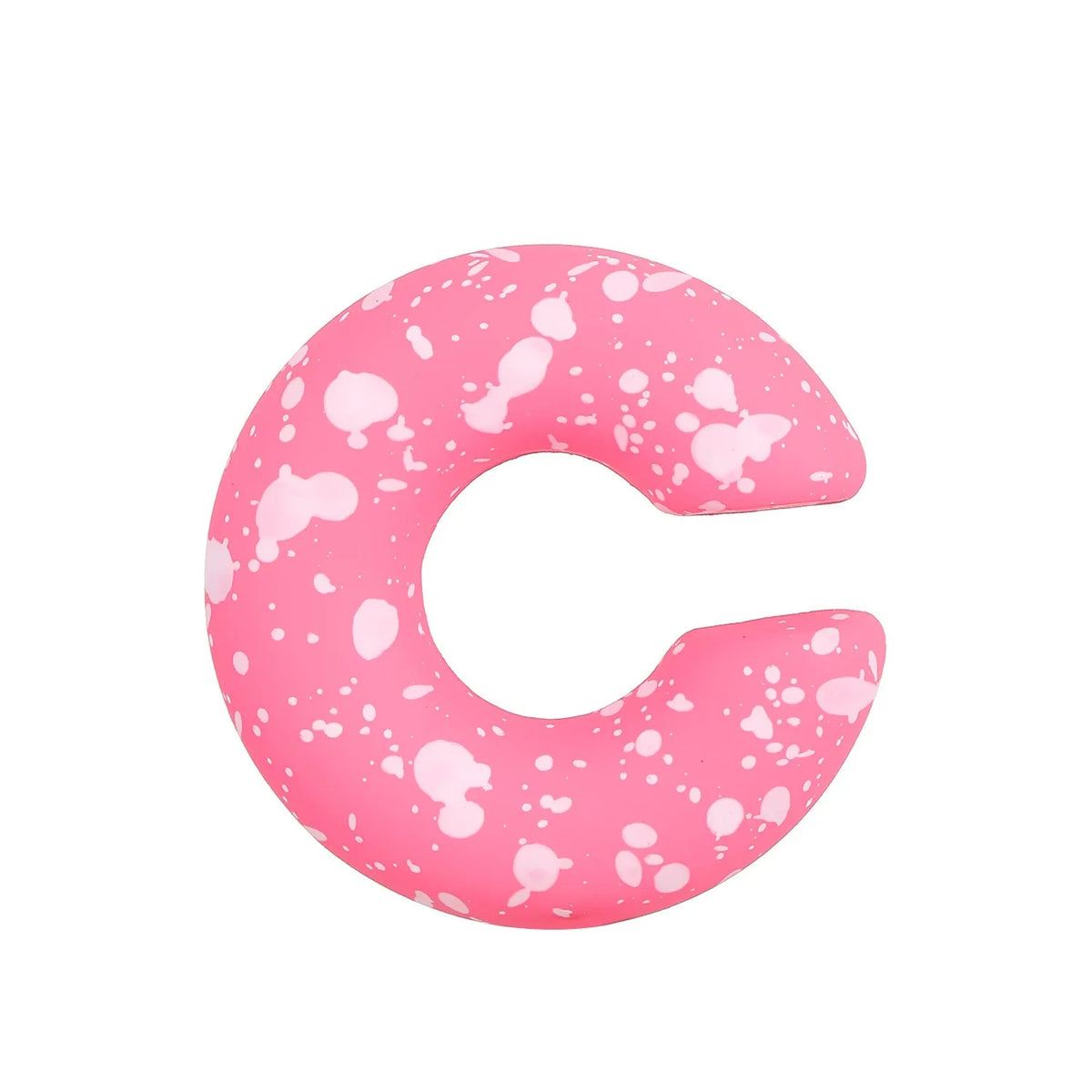 Geometric C-shaped matte clip-on earrings in multiple candy colours on a white background.