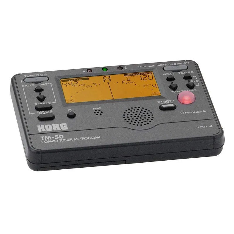 TM-60 black or white universal electronic tuner metronome for musical instrument practice.