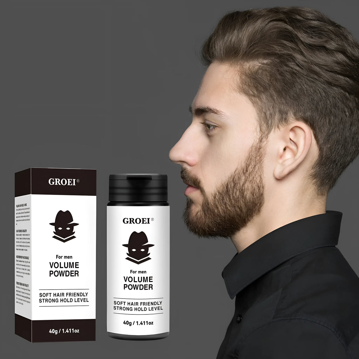 40g disposable hair styling powder in its packaging for oil control and adding volume.