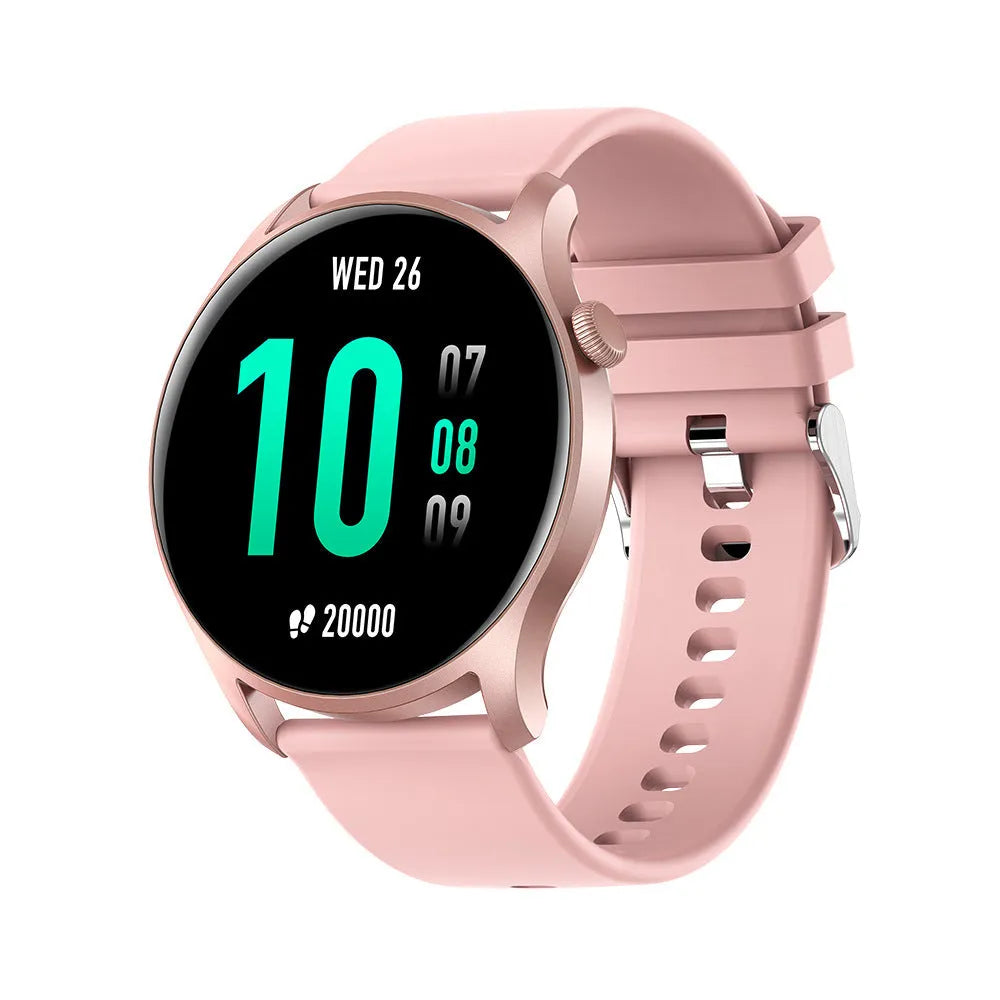 Bluetooth smart watch with heart rate and blood pressure monitoring on silicone wristband