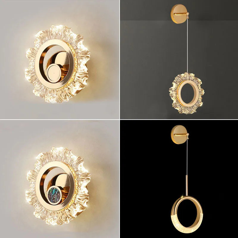 High Sense modern minimalist wall lamp with white acrylic shade showing three light colour options