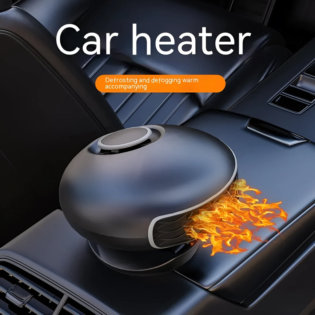 Black ABS car warm air blower heater with cable for 12V or 24V defrosting and demisting.