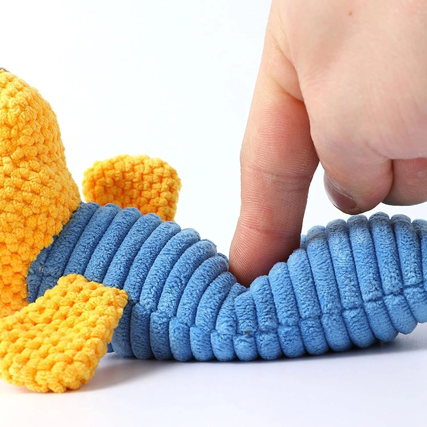 Squeaky plush dog chew toy in calf frog puppy designs for dental cleaning and teeth massage