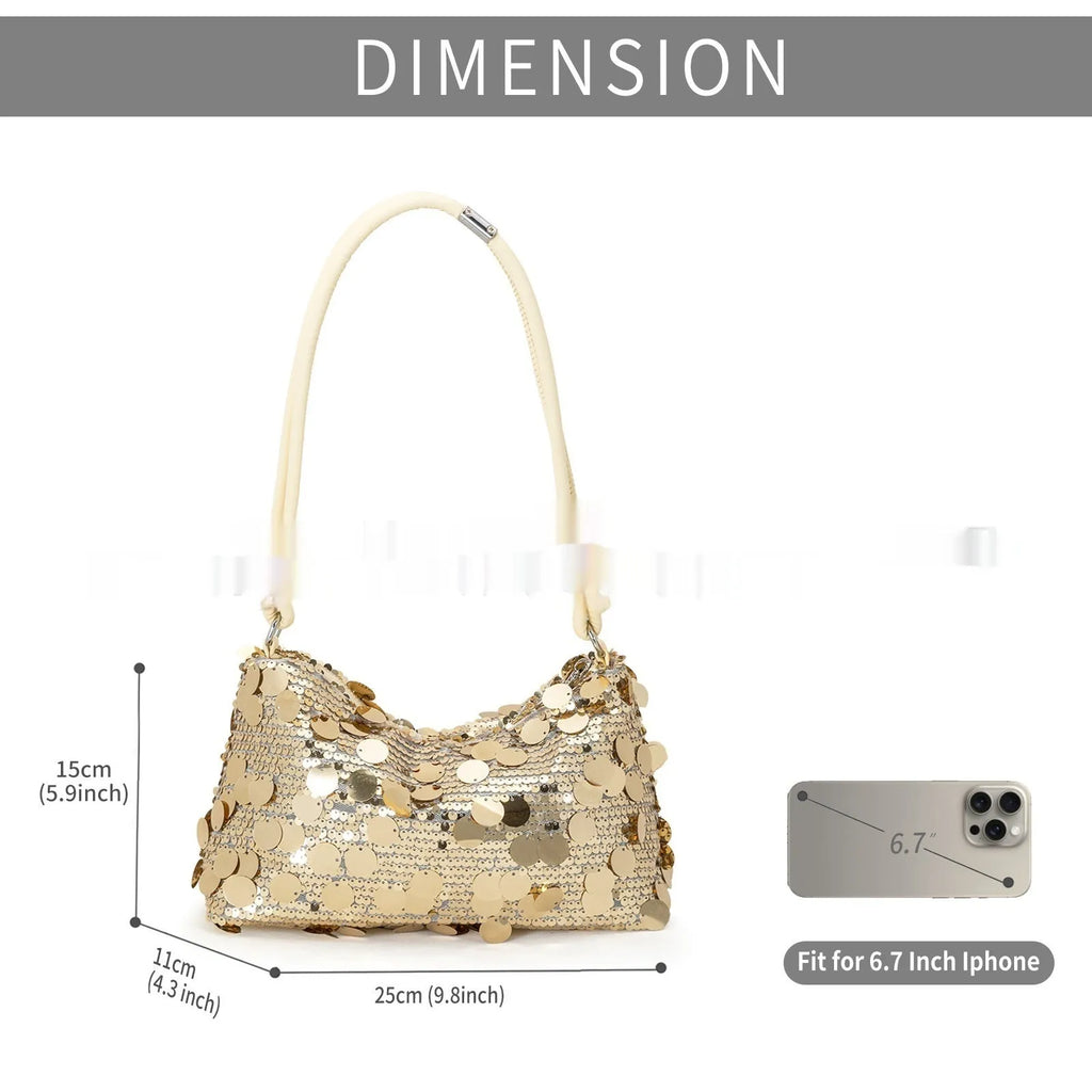 Polyester women's crossbody shoulder bag in urban simplicity style showing gold, silver, black colour options