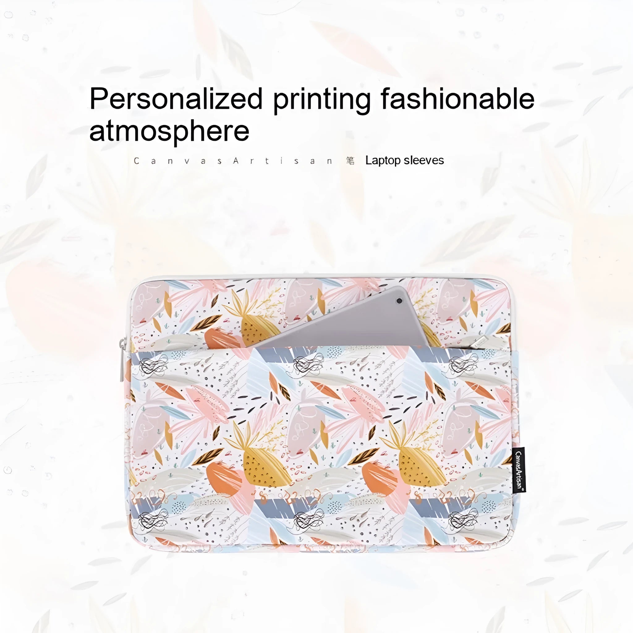 White waterproof 14 inch laptop inner bag in PU leather with shock-resistant construction