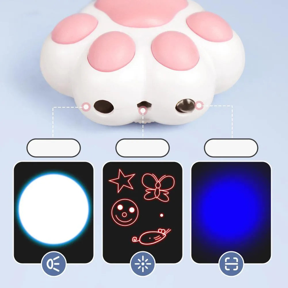 USB-rechargeable infrared cat teaser toy with keychain light in pink or black