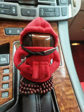 Dutch velvet car gear handle sleeve in multiple colours showing tight and loose fit versions