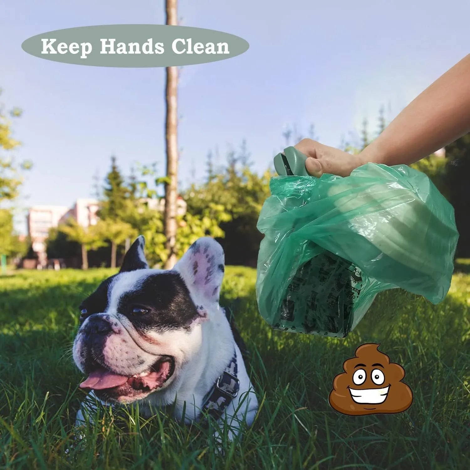 Portable handheld pooper scooper with integrated waste bag dispenser and carabiner clip attachment