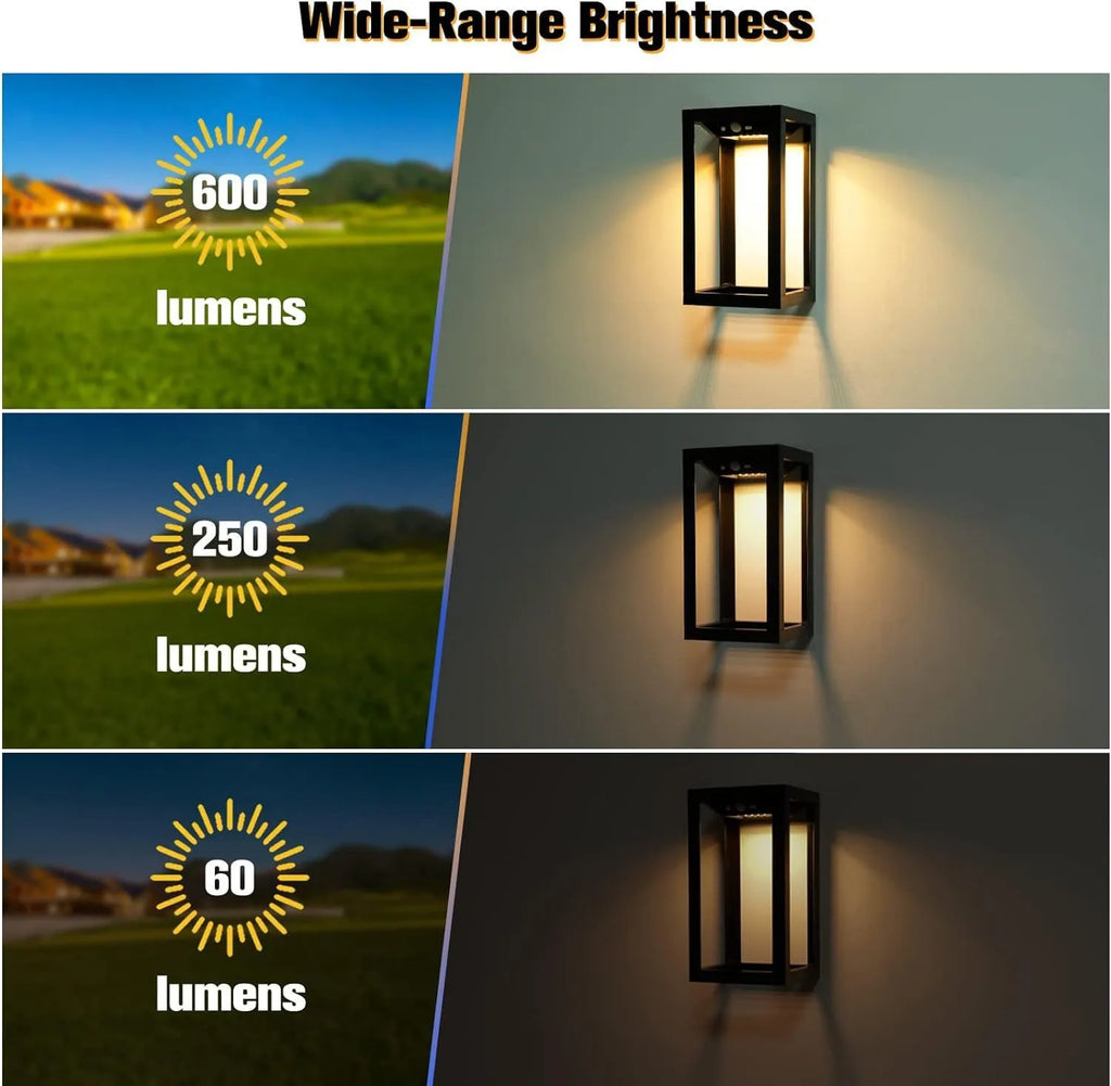 Modern Chinese outdoor solar wall lamp with IP65 waterproof rating for garden use