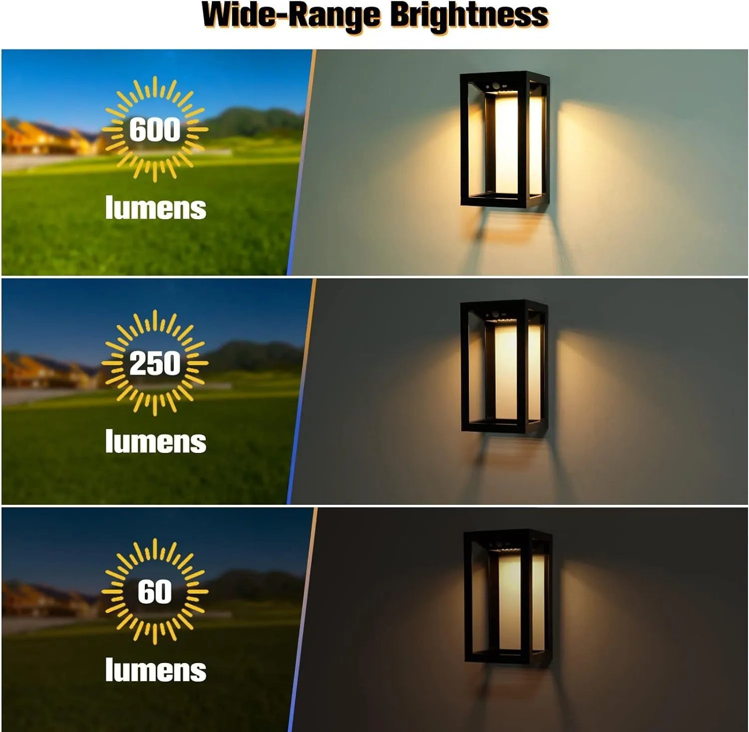 Modern Chinese outdoor solar wall lamp with IP65 waterproof rating for garden use