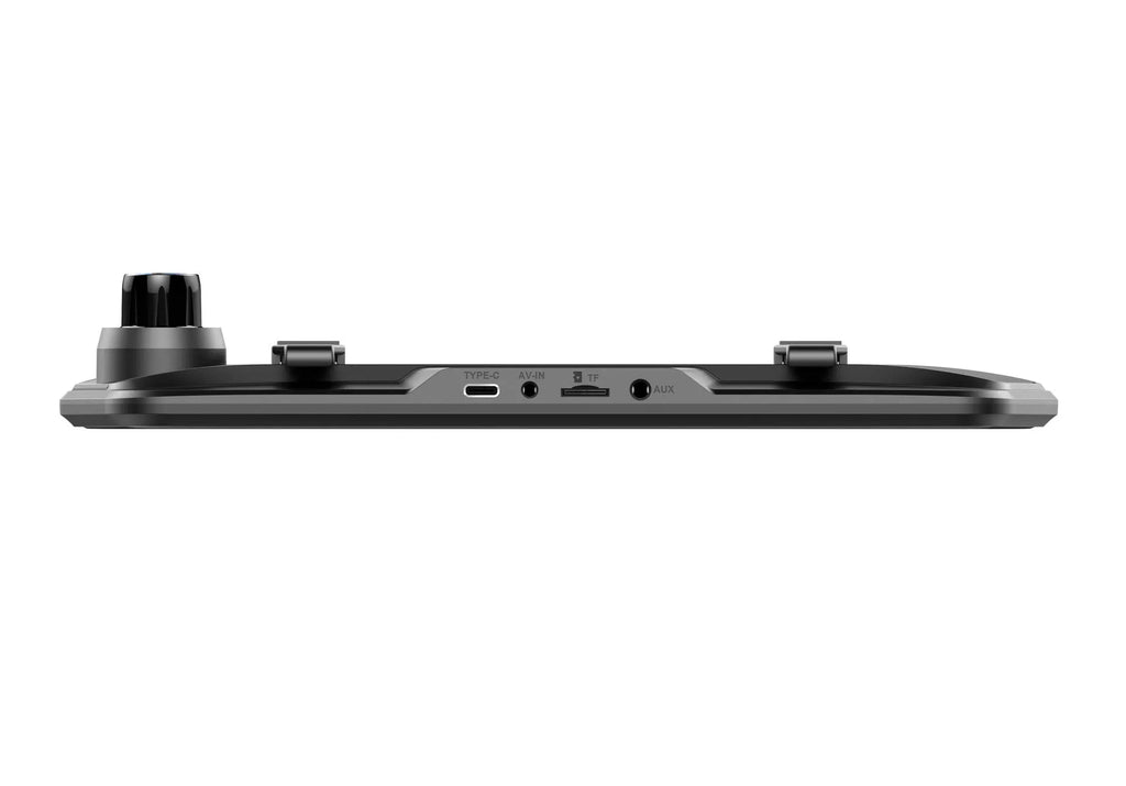 Dual lens car dash cam mounted on rearview mirror with 9.66-inch touch screen display