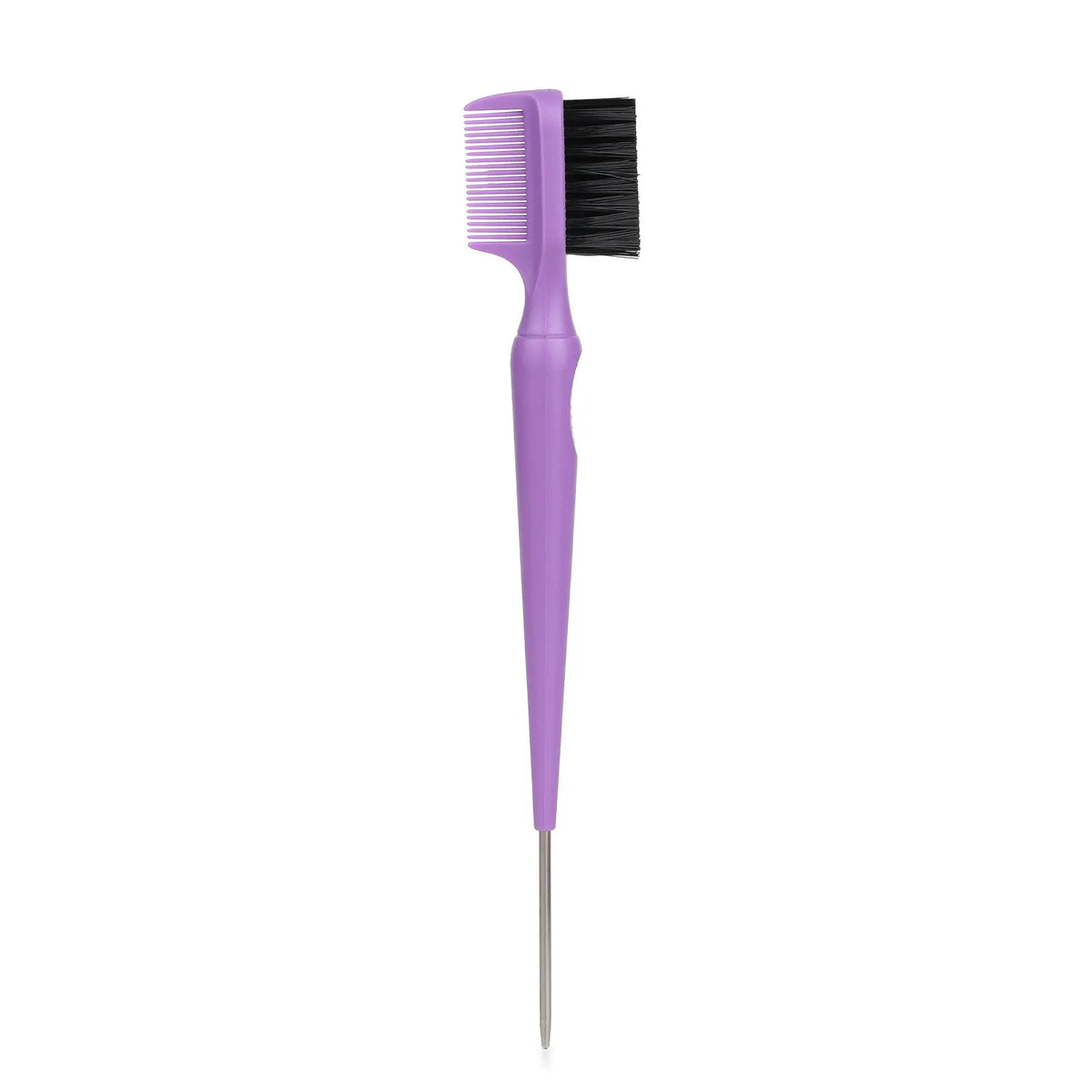 Steel needle eyebrow brush double-headed cleaner in black pink purple with plastic handle over 20cm