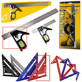Thin red 7 inch metal combination angle ruler for civil surveying with metric scales on both sides