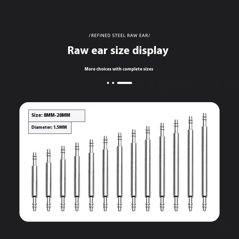Watch bolt auricular needle spring shaft replacement parts in six sizes from 21mm to 26mm