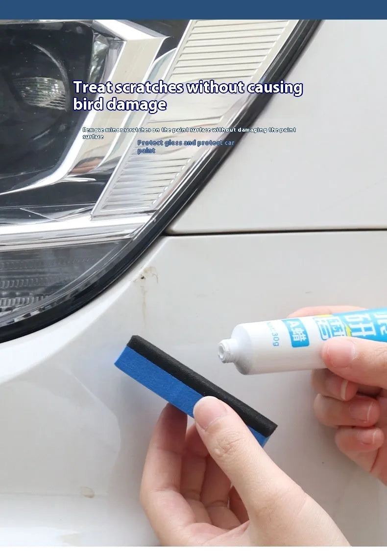 Car repair wax kit with grinding wax, brightening wax and frosted sponge mop for scratch removal