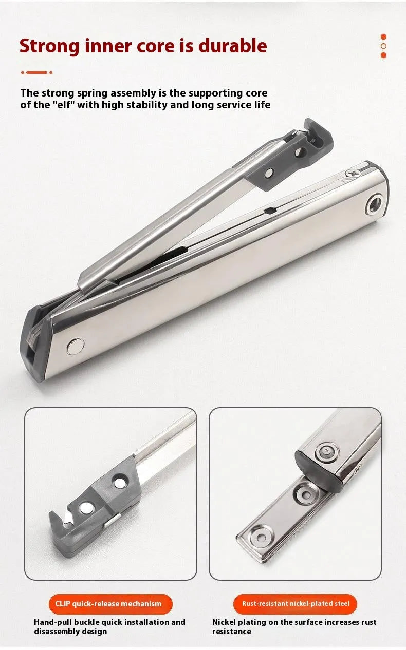 Cold rolled steel cabinet support rod with stainless steel finish for tatami cabinet doors