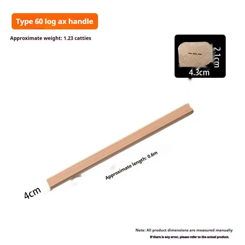 Selection of solid locust wood replacement handles for log axes, sickles, and a hoof hoe in various lengths