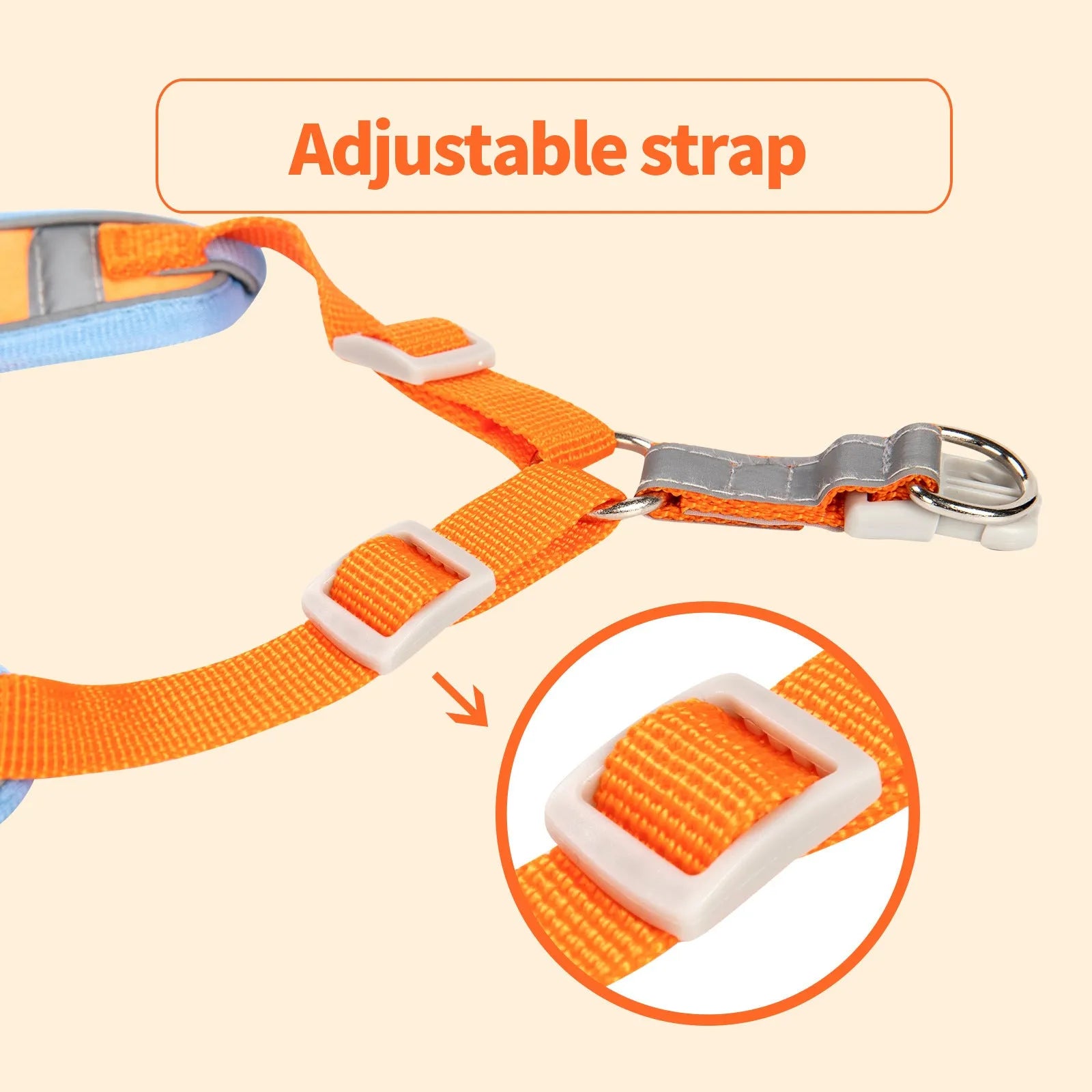 Adjustable dog haulage harness with vest design in purple, blue, orange, red, brown or green