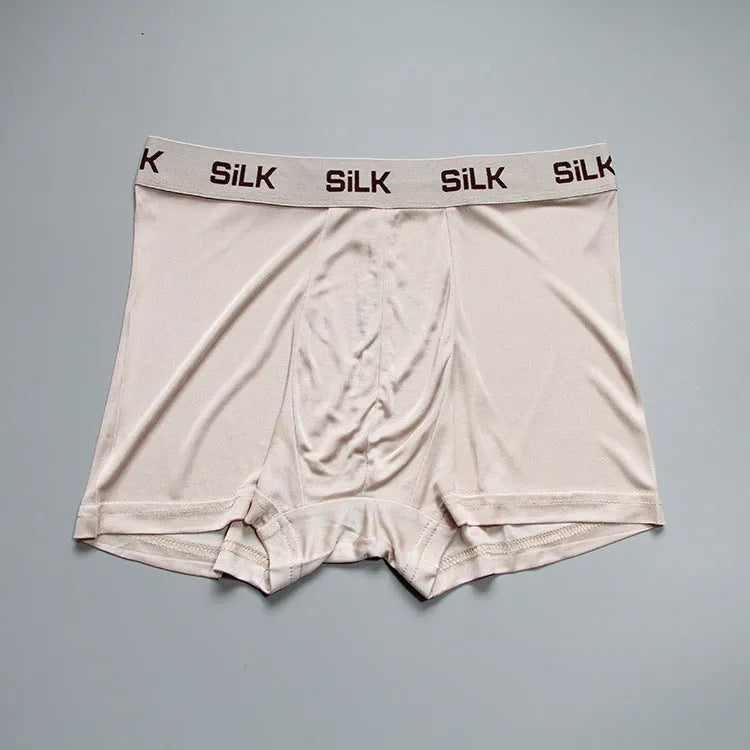 Men's silk loose fit shorts in navy blue colour with mid-waist design