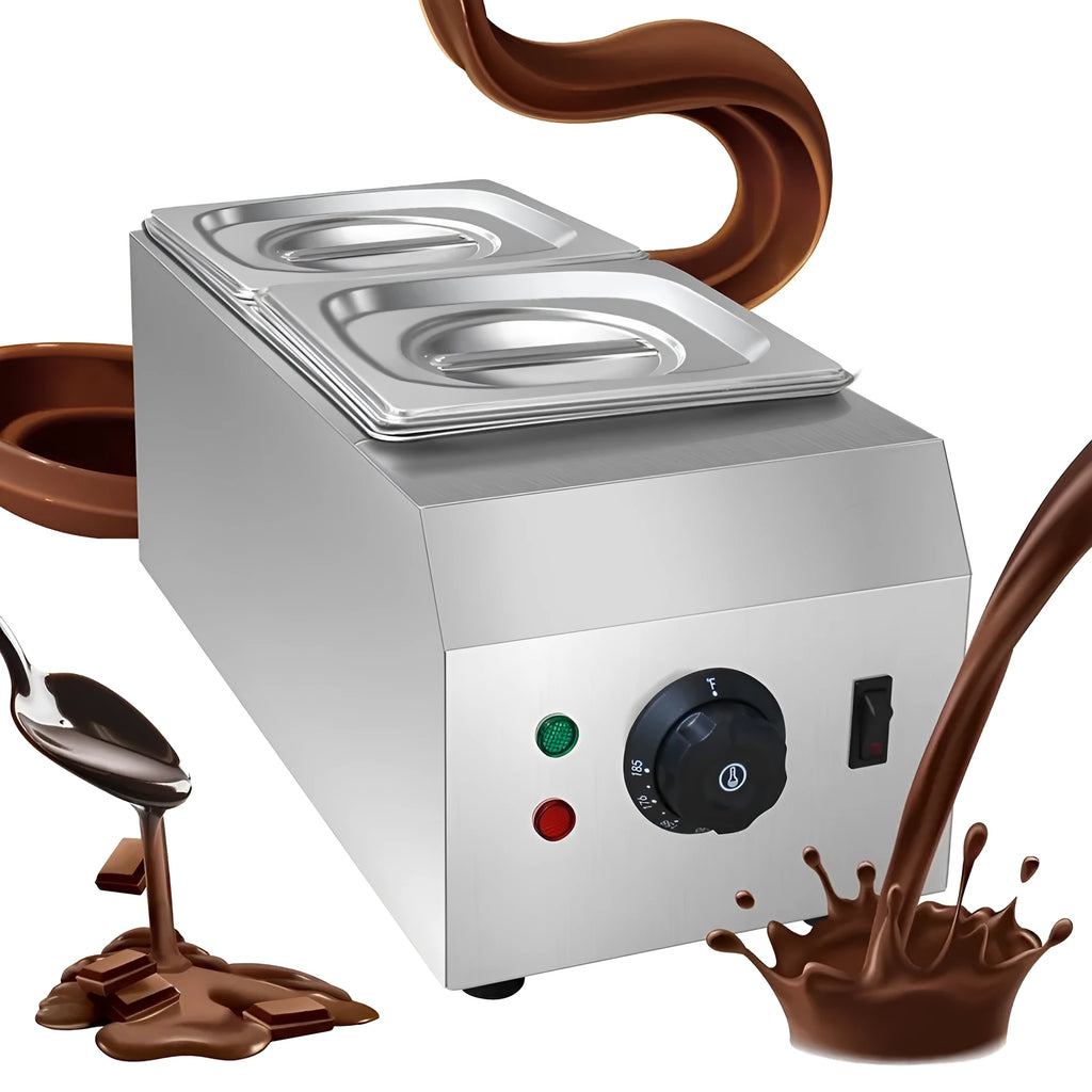 Commercial electric chocolate melting machine with temperature display and stainless steel tank
