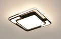 White square LED ceiling lamp with a flush mount design for living room or bedroom.