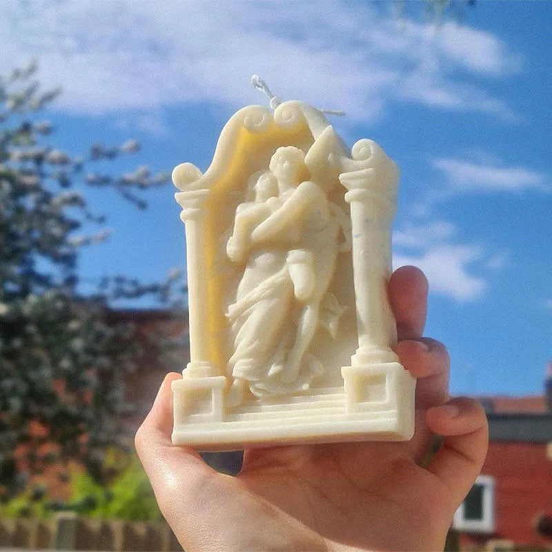Food-grade silicone mould showing ancient Greek couple angel design for crafts and baking