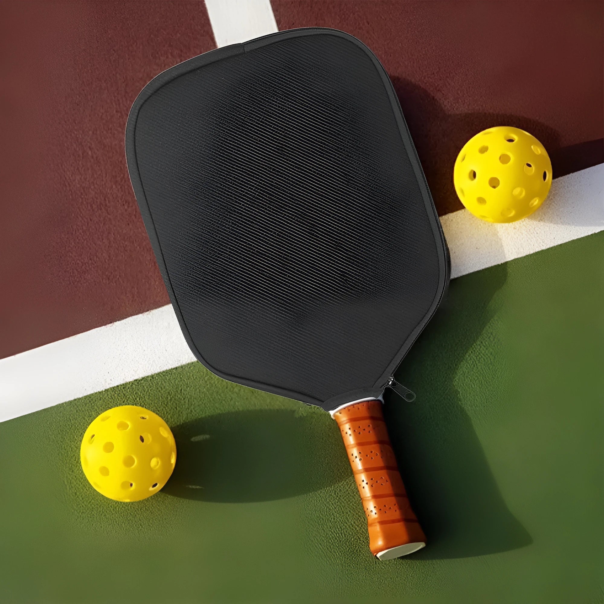 Black neoprene protective sleeve for a table tennis racket