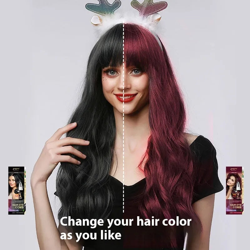 200ML bottle of hair dye cream in brown, wine red, and dark brown colour options.