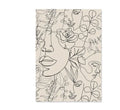 Boho abstract line art of an animal on a frameless canvas print available in multiple sizes.