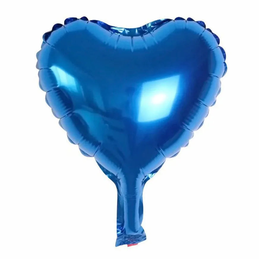Five peach heart-shaped aluminum balloons with sparkling finish in assorted colours