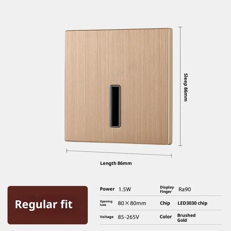 Intelligent human body infrared motion sensor LED light 1.5W 220V with PVC geometric shade in brushed gold