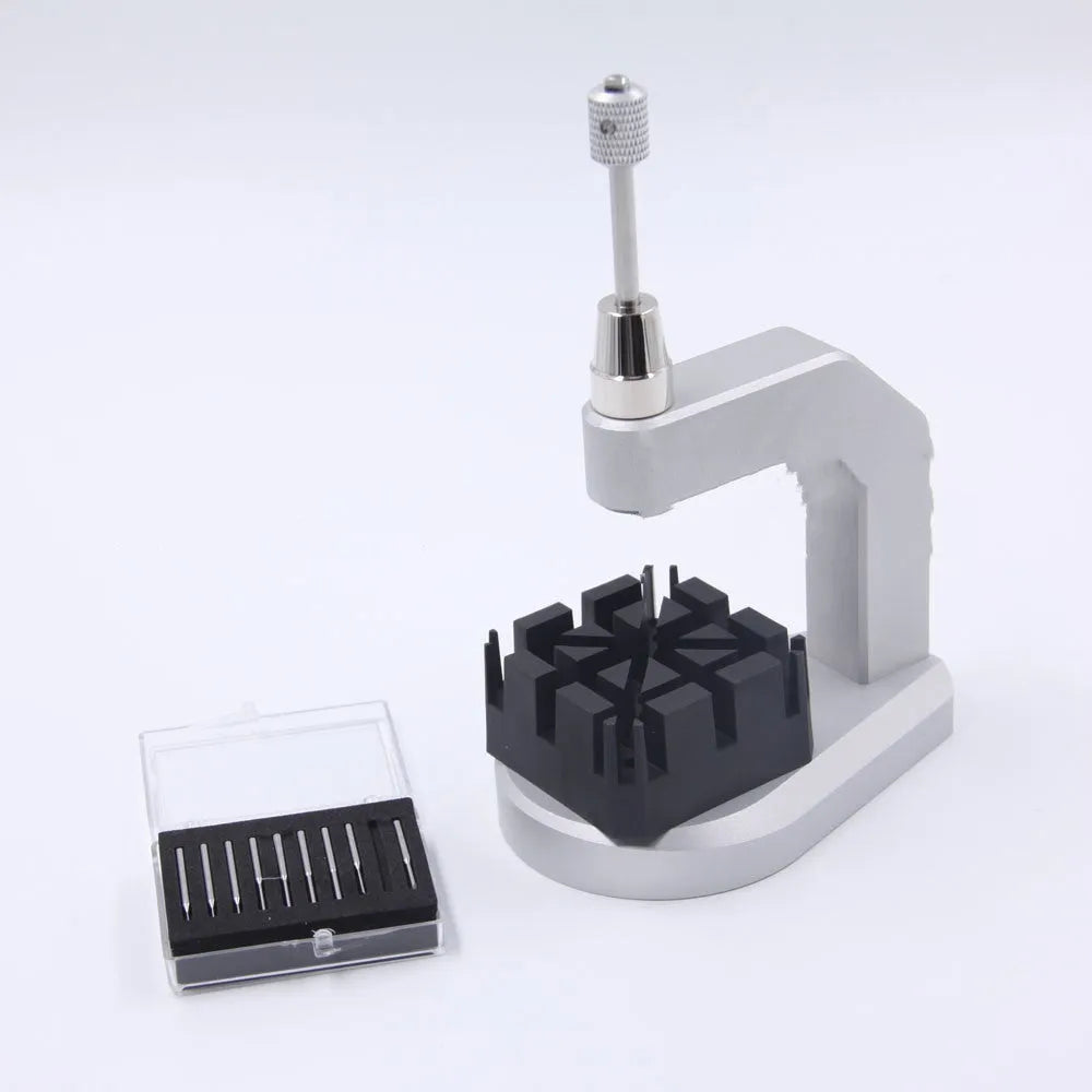 Silver coloured tool steel press strap removal tool for watches and jewellery with 0.50-1.60mm blade.