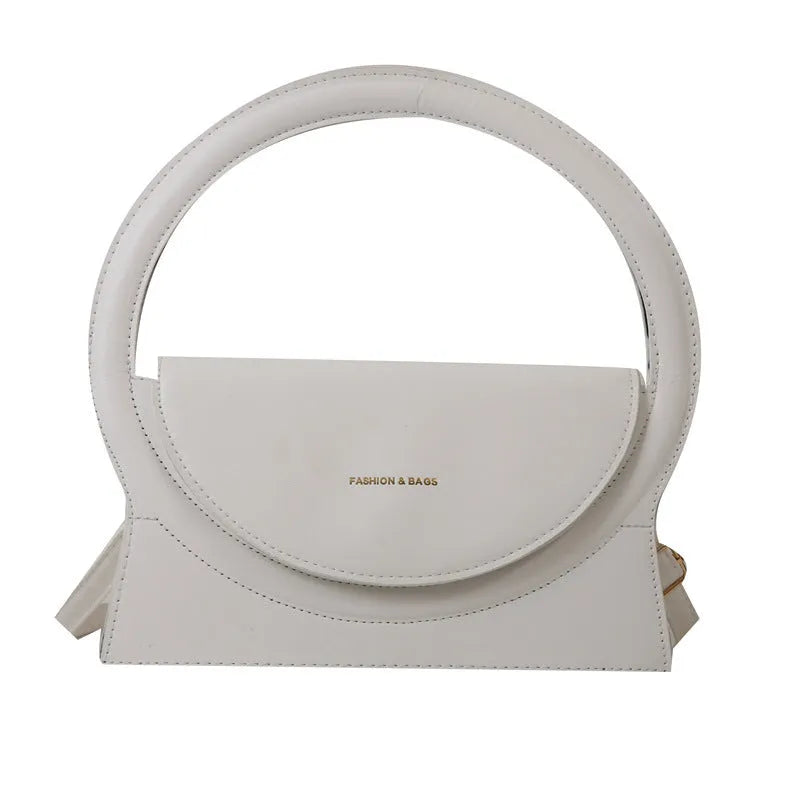 Horizontal square messenger bag with mobile phone compartment in street trend style