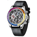 Transparent men's mechanical watch with 40mm dial, sapphire crystal glass, stainless steel clasp, and steel belt or tape strap.