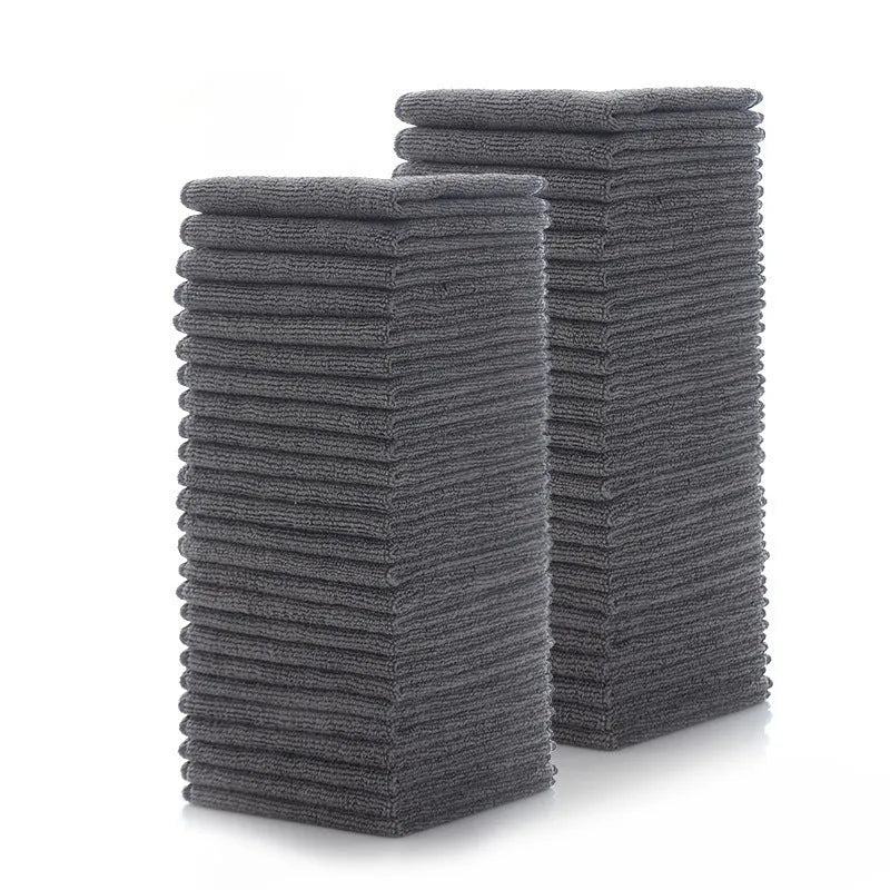 Grey square microfibre kitchen cleaning cloth for oily pots and bowls