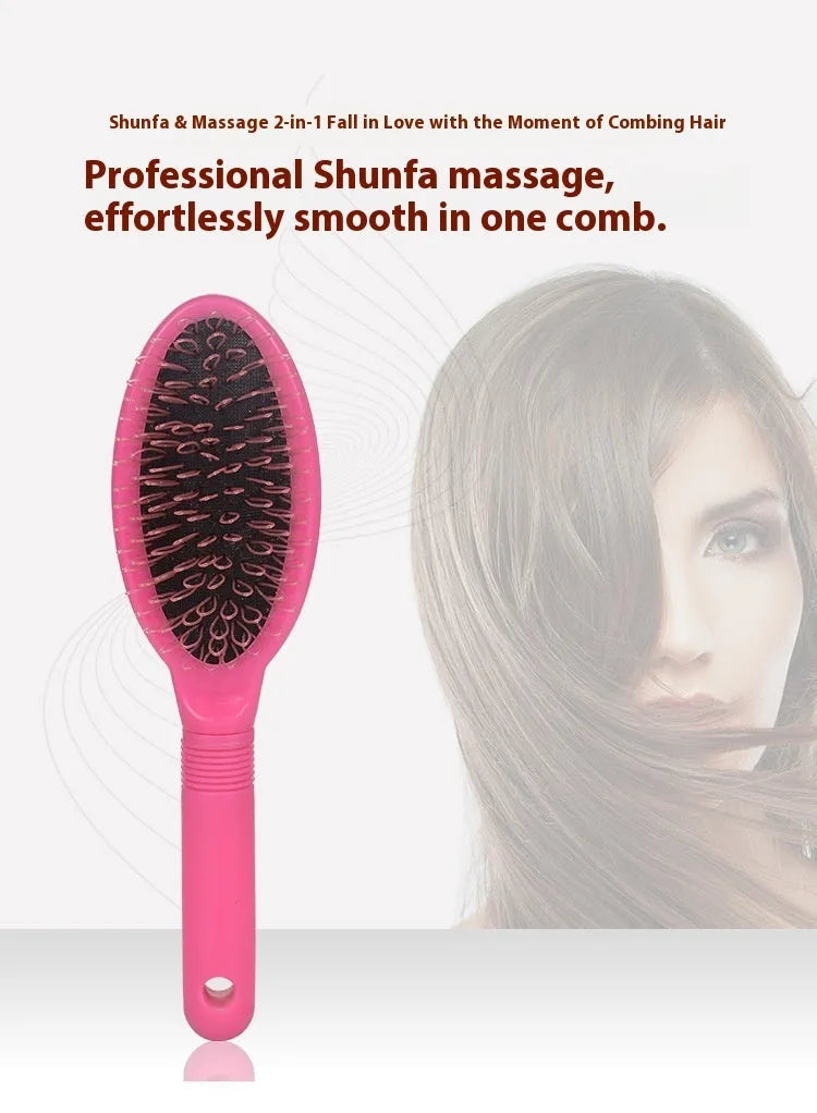 Black plastic ring tooth hair extension comb measuring 22cm by 6cm for hairdressing use