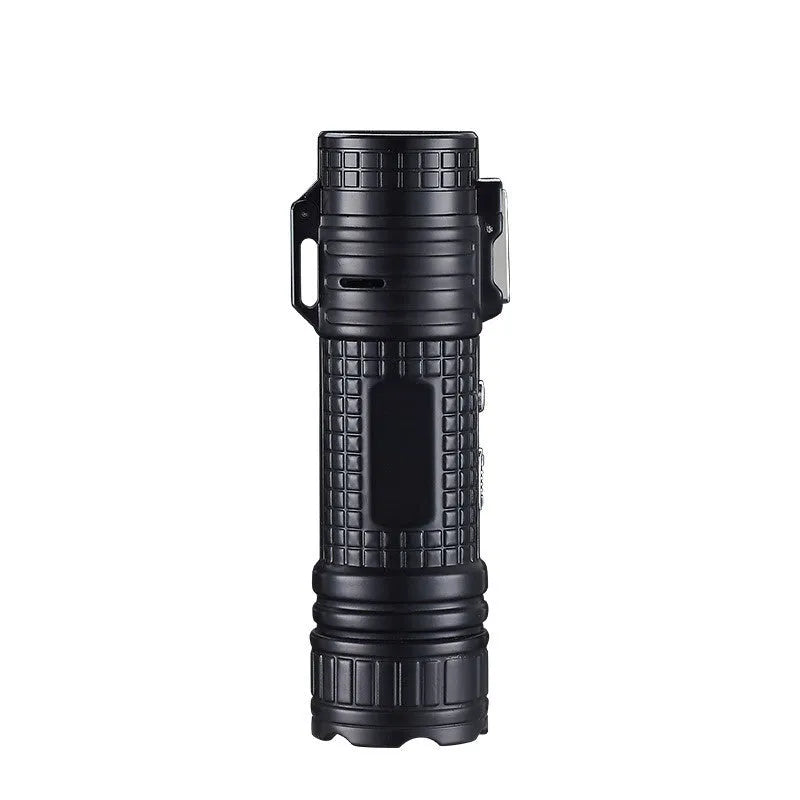 TH727 multi-functional waterproof metal torch lighter in camouflage, red, black, blue, and yellow colour options.